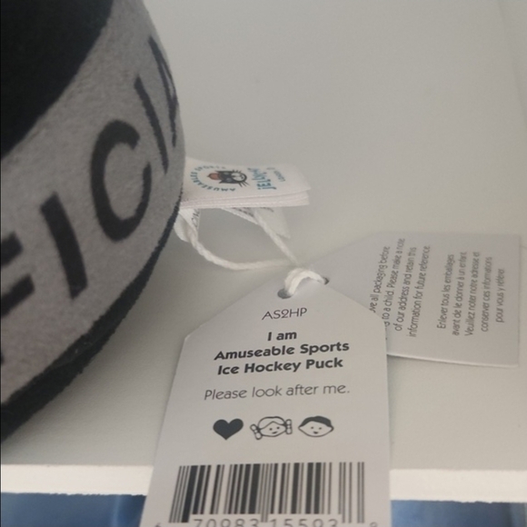 Jellycat Amuseables Sports Ice Hockey Puck 4x4.7x4.7" Soft & Plush NWT Authentic - Picture 5 of 5